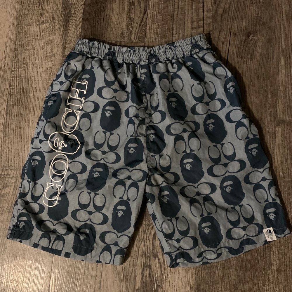 bape x coach swim shorts